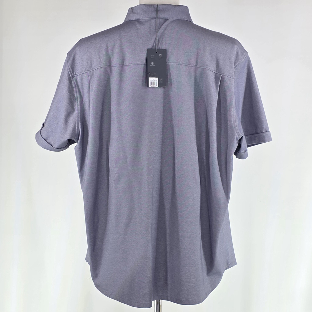 Athleisure Workwear VRST Button Down Shirt Men’s XXL Grey Heather Stretch Polo - Picture 2 of 10